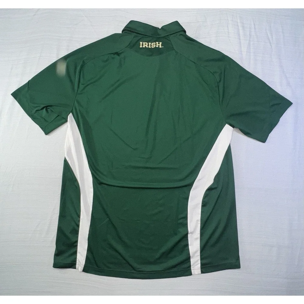 Notre Dame Polo Shirt Mens XL Green Adidas Climalite Adizero Fighting Irish Golf